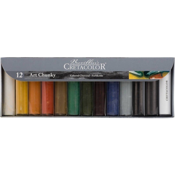 Cretacolor Art Chunky Colored Charcoal - Set of 12