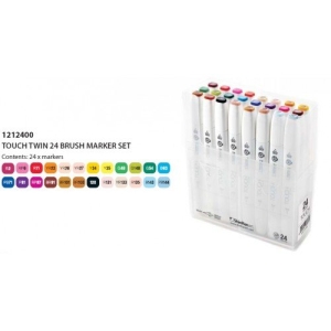 Shinhan Touch Twin Brush Markers (Set of 24 assorted Shades)