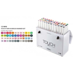 Shinhan Touch Twin Brush Markers (Set of 48 assorted Shades)