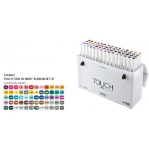 Shinhan Touch Twin Brush Markers (Set of 60B assorted Shades)