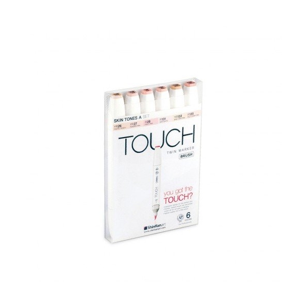 Shinhan Touch Twin Brush Markers (Set of 6 Skin Shades)