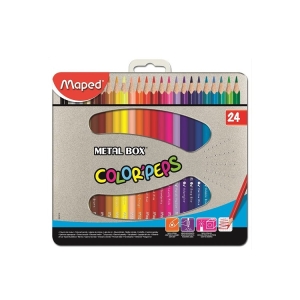 Maped Color'Peps Coloured Pencils - Metal Box of 24 Pcs