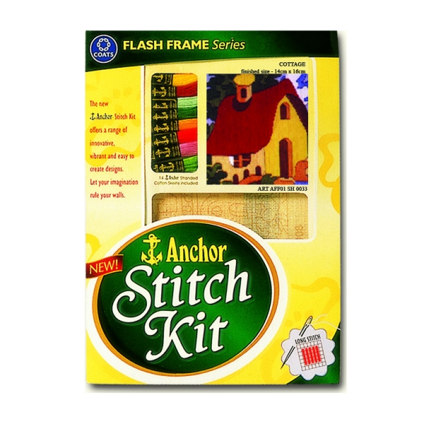 Anchor Stitch Kit - Cottage (14cm x 16cm)