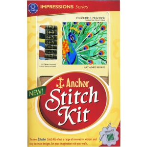 Anchor Stitch Kit - Colourful Peacock (25cm x 30cm)