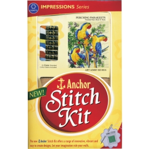 Anchor Stitch Kit - Perching Parakeets (28cm x 36cm)