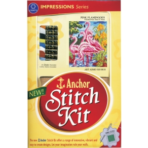 Anchor Stitch Kit - Pink Flamingoes (28cm x 36cm)