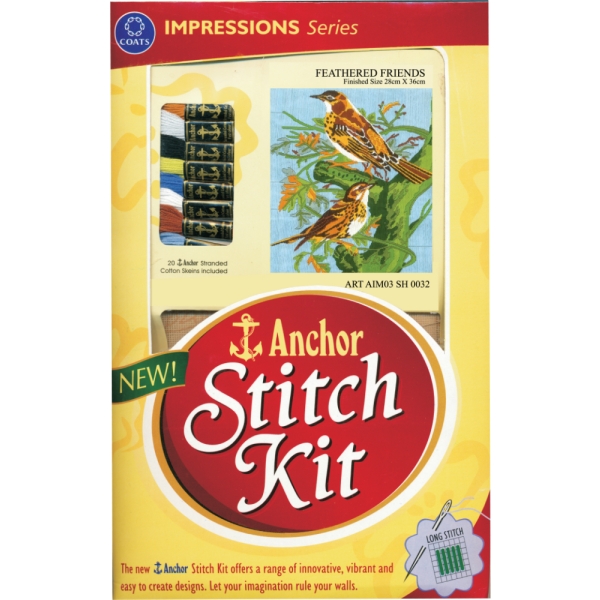 Anchor Stitch Kit - Feathered Friends (28cm x 36cm)