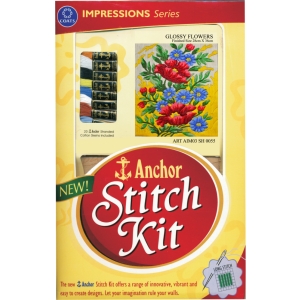 Anchor Stitch Kit - Glossy Flowers (28cm x 36cm)