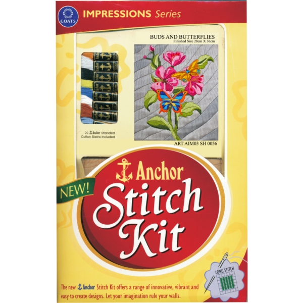 Anchor Stitch Kit - Buds and Butterflies (28cm x 36cm)