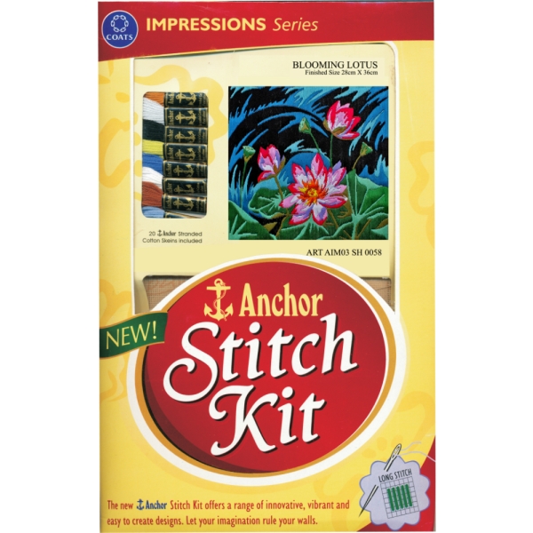 Anchor Stitch Kit - Blooming Lotus (28cm x 36cm)