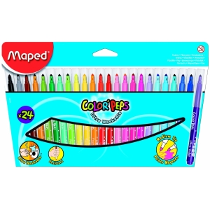 MAPED COLOR PEPS 24x Felt Tip Colouring Pens with Medium Tips