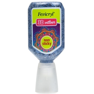 Fevicryl 3D Outliner - Glitter Black (20ML)