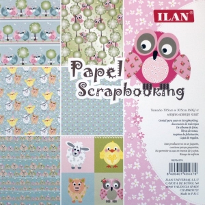 Ilan 12 by 12 Paper Pack - Cute Animals (Set of 6 sheets)