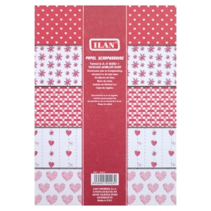 Ilan A4 Paper Pack - Hearts and Flowers (Set of 12 sheets)