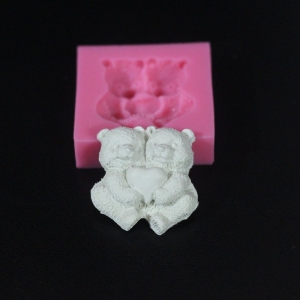 Teddy in Love Silicone Clay Mould