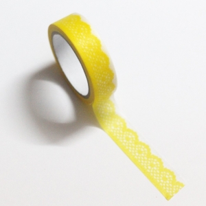 Half Doily - White and Yellow - Japanese Washi Tape