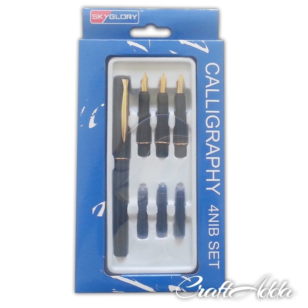 SkyGlory Calligraphy Pen Set - 4 nib set