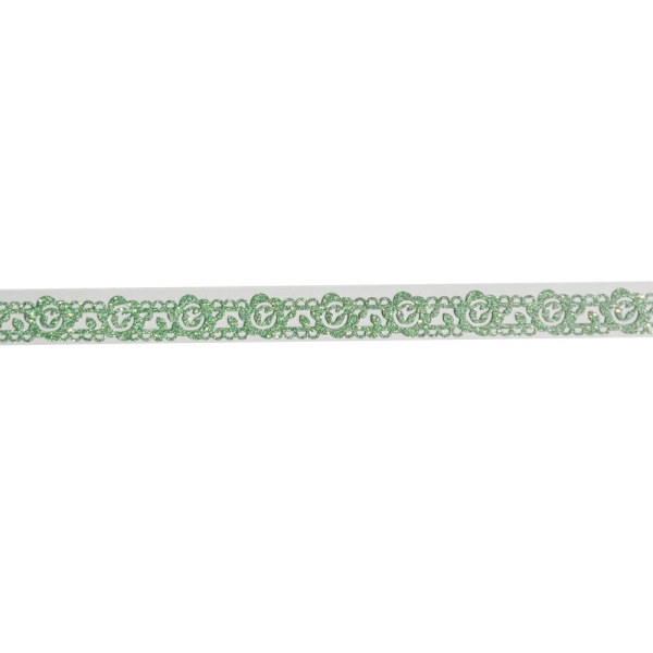 Decorative Glitter Tape - Flowers and Vines (Green)