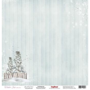 ScrapBerrys 12x12 Patterned Paper - Winter Joy - Sprinkle of Snow (Set of 10 sheets)