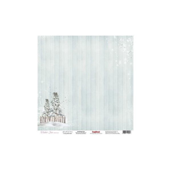 ScrapBerrys 12x12 Patterned Paper - Winter Joy - Sprinkle of Snow (Set of 10 sheets)