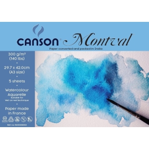 Canson Montval 300 GSM A3 Pack of 5 Sheets