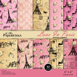 Papericious Premium Collection - Love in Paris (6 by 6 patterned paper)