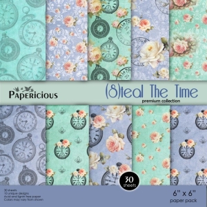 Papericious Premium Collection - Steal the TIme (6 by 6 patterned paper)