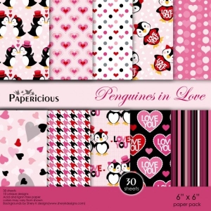 Papericious - Penguines in Love (6 by 6 paper)