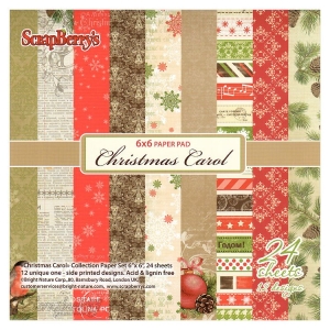 ScrapBerrys 6x6 Scrapbok Paper Pack - Christmas Carol (Set of 24 sheets)