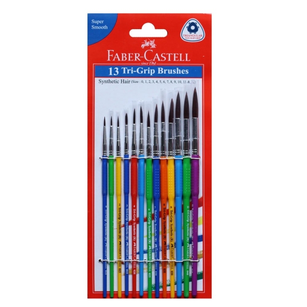 Faber Castell - Tri Grip Round Paint Brushes Set (Set of 13 pcs)