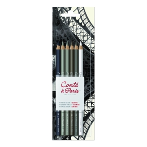 Conte A Paris Artist's Drawing Pencils Assorted Set of 6 - Blister Pack