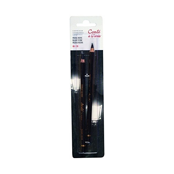 Conte A Paris Artist's Pencils Pierre Noire HB & 2B (Blister Pack of 2)