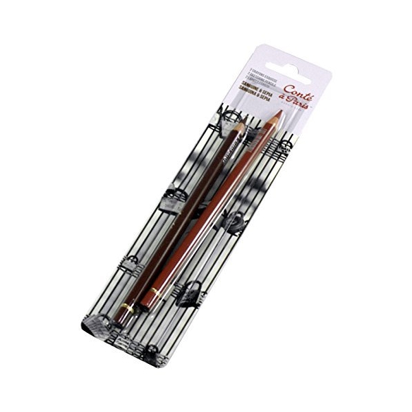 Conte A Paris Artist's Pencils Sepia & Sanguine (Blister Pack of 2)