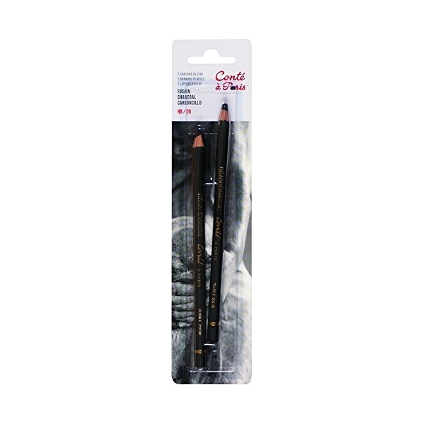 Conte A Paris Artist's Pencils Charcoal HB & 2B (Blister Pack of 2)