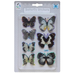 Butterfly Stickers - Black and White