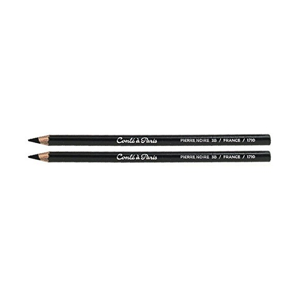 Conte A Paris Artist's Pencils Pierre Noire 3B (Box of 12 Pencils)