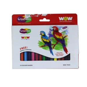 Creations Plastic Erasable Crayons (15 shades)