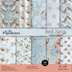 Papericious Premium Collection - Bird Songs (8 by 8 patterned paper)