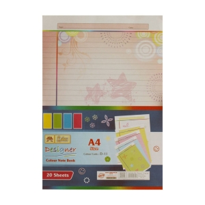 Lotus Designer Colour Sheets - A4 (One Side Multi Design D11) - 20 Sheets