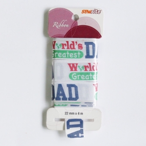 Sewrite Ribbon - Worlds Greatest Dad (White)