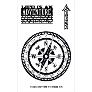 Hot Off The Press Acrylic Stamp - Small Compass