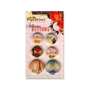 Papericious Adhesive Buttons - Just Love