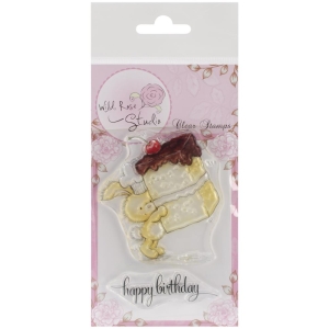 Wild Rose Studio Clear Stamp - Bunny with Cake