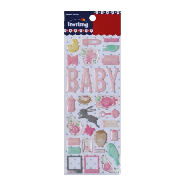 Inviting Epoxy Stickers - Baby Girl