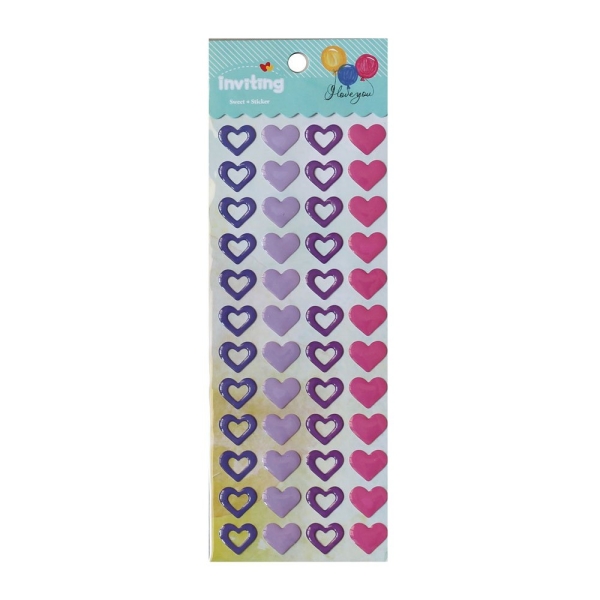 Inviting Epoxy Stickers - Pastel Hearts