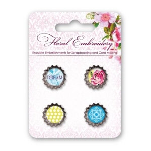 Scrapberry's Metal Cork Embellishment - Floral Embroidery