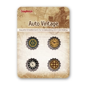 Scrapberry's Metal Cork Embellishment - Auto Vintage