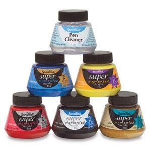 Speedball Super Pigmented Acrylic Drawing Inks - Set of 6 pc (59ml each)