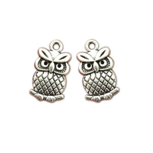 Tiny Owl Metal Charms (Set of 5 pcs)