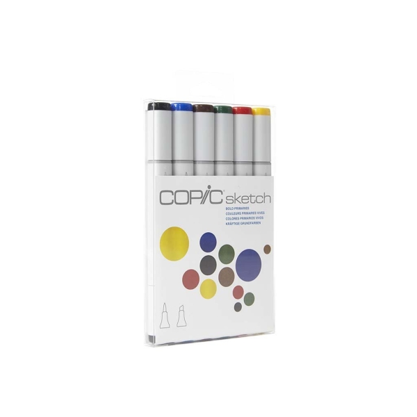 Copic 6pc Sketch Markers Set - Bold Primaries